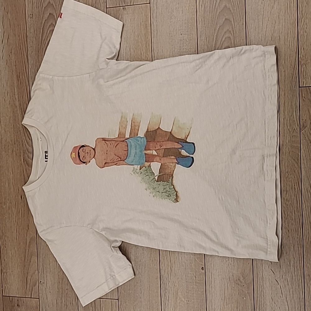 UNIQLO x Taiyou Matsumoto White Brown Japan Streetwear Brand‎ Sz M Mens T Shirt